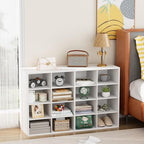 Garden 4 you Shoe Storage Bench, Cubby Shoe Rack with 16 Cubbies, 4-Tier Wood Shoe Rack Organizer, Shoe Organizer Cabinet for Entryway, Hallway, Closet and Garage, White - Image 7