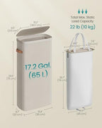 SONGMICS Laundry Basket, 65L Laundry Hamper with Lid, 1 Removable Liner Bag - Image 6