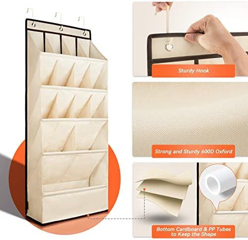 1 Pack Over the Door Shoe Organizers, Hanging Organizers with Large Pockets - Image 2