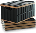 Citylife 64L Collapsible Storage Bins with Lids Plastic Storage Containers for Organizing Stackable Storage BoxLarge Heavy Duty Utility Crates, 4 Packs by CITYLIFEHomeOrganization