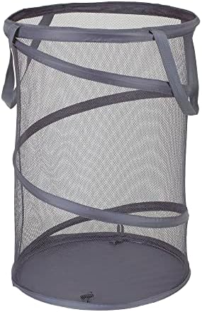 Household Essentials 2027-1 Pop-Up Collapsible Mesh Laundry Hamper | Charcoal by HouseholdEssentials