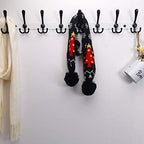Dseap Coat Rack Wall Mount - 29.5” Long 8-Tri-Hooks Heavy Duty Coat Hanger Rail Wall Hooks for Hanging Coats Hats Clothing Clothes Purse Mudroom Entryway, White & Black, Pack of 2 - Image 2