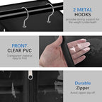 Libeder Hanging Closet Organizer, 8-Shelf Wardrobe Clothes Storage Organizer with Zipper,Hanging Shelves for Sweater,Shoes,Purse,Hats,Black - Image 7