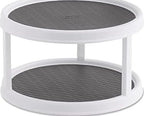 Copco Non-Skid Turntable, 2-Tier, 12-Inch, Durable & Easy Clean, White/Gray by Copco