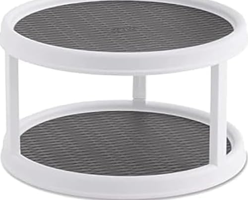 Copco Non-Skid Turntable, 2-Tier, 12-Inch, Durable & Easy Clean, White/Gray by Copco