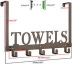 Towel Hooks for Bathroom Over the Door Hooks Wall Mount Rack Holder, Heavy Duty Robe Hooks Hanger for Metal Sandblasted Organizer for Towel Clothes Bag Robe(Coffee) - Image 5