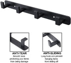 Coat Rack, Heavy Duty Stainless Steel 4 Tri Coat Hook Hanger, Wall Mounted Wall Hooks, Rustic Clothes Hook/Key Hook Rail for Bathroom Kitchen Entryway(2 Pack, 4 Hook Black) - Image 3