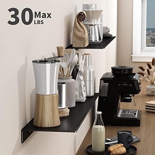 Danpoo 20 inch Long Metal Floating Shelves for Wall Organizer & Storage, Display Shelves for Bathroom, Living Room, Kitchen, Bedroom(Matte Black, 2-Pack) - Image 4