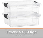 Superio 2.3 Quart Clear Plastic Storage Containers with Lids, Stackable Organizer Bins, BPA-Free Storage Boxes for Home, Office, Dorm & Classroom, 4 Pack - Image 3