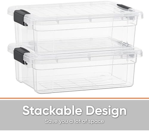 Superio 4.5 Quart Clear Plastic Storage Containers with Lids, Stackable Organizer Bins, BPA-Free Storage Boxes for Home, Office, Dorm & Classroom, 8 Pack - Image 4