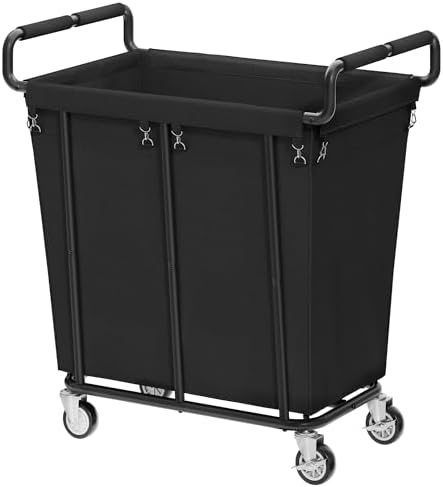 Gewudraw Medium Laundry Hamper with Wheels, 250L, Black by Gewudraw
