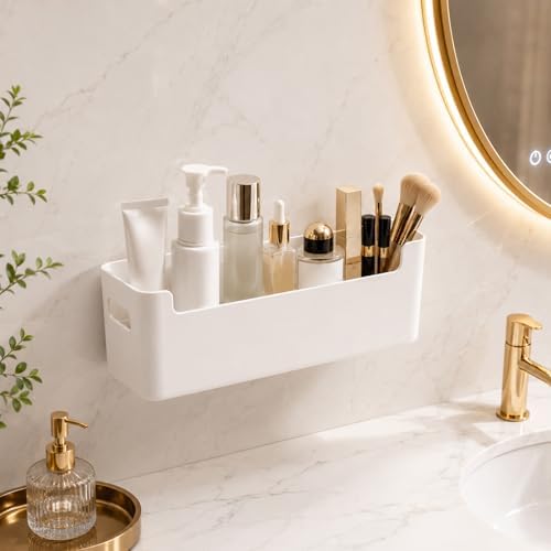 3 Pcs Kitchen Cabinet Door Organizer, Adhesive Mount Inside Cabinet Door Storage, Under Sink Storage Shelf for Kitchen,Bathroom,Office (White) - Image 6