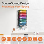 10-Tier Wall File Organizer with Hook, Hanging File Organizer Black - Image 4