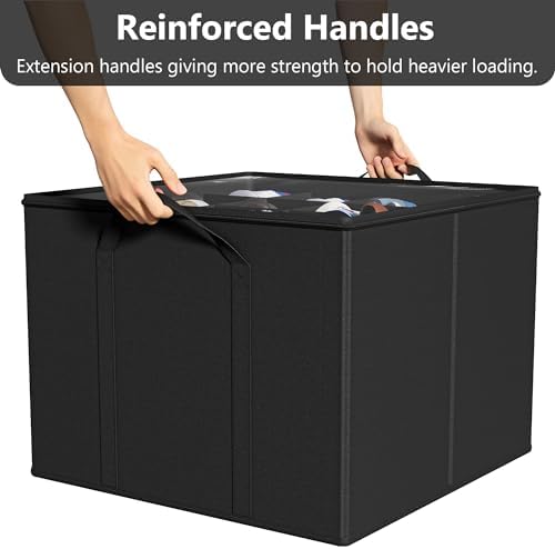 SUOCO 2 Pack Shoe Organizer for Closet, Fits up to 32 Pairs, Small Space Shoe Storage Boxes Bins Containers w/Adjustable Dividers and Clear Top, Black - Image 5