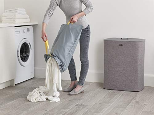 Joseph Joseph Tota 90 liter/23.8 gallon Laundry Hamper Separation Basket with lid, 2 Removable Washing Bags with Handles - Gray - Image 4