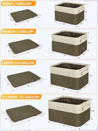 BALEINE 1 Pack Fabric Closet Storage Bins for Shelves, Linen Closet Organizers and Storage, Decorative Baskets for Organizing, Shelf, Clothes, Home, Office (Brown, 12"x8"x8") - Image 2