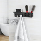 MKO Key Holder Wall Mount, Adhesive Key Hanger with 4 Hooks for Wall, Black - Image 6