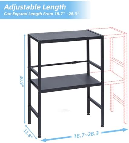2-Tier Expandable Metal Storage Shelves, 150LBS Heavy Duty Shelving Units and Storage,Adjustable Utility Organization and Storage Shelf Rack For Kitchen Garage Laundry Bathroom Pantry Warehouse - Image 2