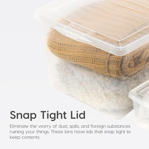 IRIS USA 12-Pack Storage Bins with Lids, 6 Quart - Crystal Clear, Shoe Boxes Stackable Containers Organize Shoes Closet Shelves, Teacher Tools Classroom Organization, Game - BPA-Free Plastic - Image 7