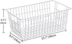 SANNO Freezer Baskets Wire Farmhouse Large Organizer Storage Bins Rack for Storage, Office, Bathroom, Pantry Organization with Handles-Set of 2, 15.7" - Image 3