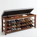 Solid Wood Shoe Rack for Entryway Bench, Flip-Top Soft-Close Lid, 47.2'' by Drogenble