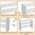 X-cosrack 3-Tier Shoe Rack for Closet, Shoe Organizer for Front Door Entrance Expandable Shoe Shelf, Stackable Iron Shoe Storage Shelves for Closets, Entryway, Hallway, Garage,White - Image 7