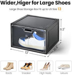 8 Pack Drop Side Shoe Boxes, Large Stackable Shoe Storage, Thick Plastic - Image 2
