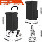 2 in 1 Shopping Cart for Groceries, Foldable Shopping Cart with 6 Wheels - Image 3