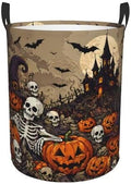 Halloween Skull Laundry Basket Foldable Oxford Laundry Hamper With Handle For Room Bathroom Bedroom by Yopiiefa