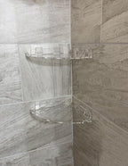 JiePai Adhesive Acrylic Corner Shower Caddy 2 Pack, Rustproof Bath Shelf - Image 2