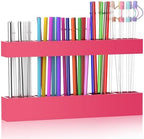 9.5” Large Acrylic Straw Holder for Cabinet Door, Adjustable Two-Part by Rycid