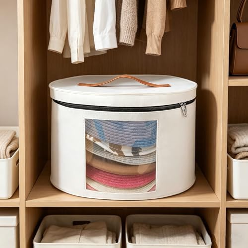 Hat Boxes for Women Storage 16.93" D*10.24" H Caps Carrier Case Organizer - Image 3