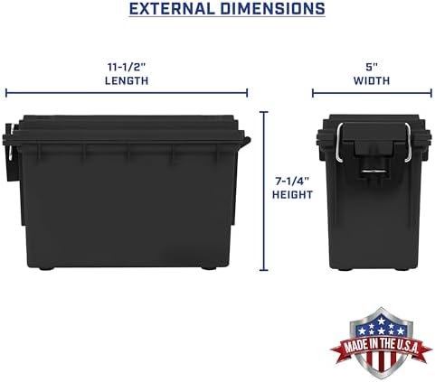Sheffield Ammo Box Made in USA, Stackable Lockable Ammo Storage Box, Black - Image 2