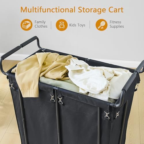 Gewudraw Extra Large Laundry Hamper with Wheels, Heavy Duty Hamper, 360L - Image 6