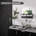 Rebee Vision Key Holder Wall Mount with Drawer for Entryway, Black & Gray - Image 5