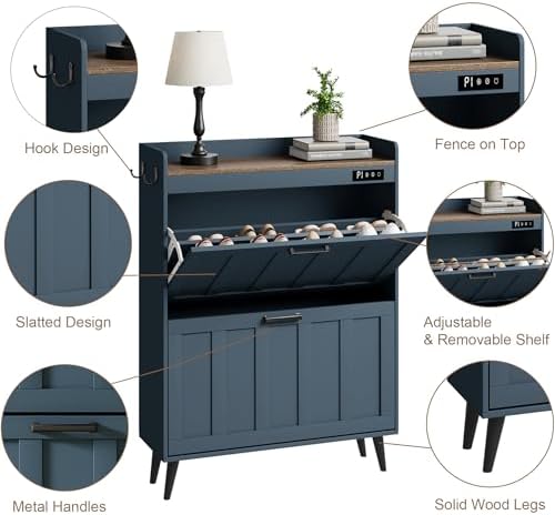 ChooChoo Shoe Storage Cabinet with 2 Flip Drawers and Deodorizer - Image 5