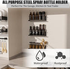 Riciakik 6 Pack Spray Bottle Holder Wall-Mounted, Aerosol Spray Can Holder Storage Rack, Heavy-Duty Paint Bottle Organizer with 30 Holes, Steel Black Spray Rack for Garage, Shop, Home or Tool Trailer - Image 3