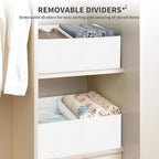 DIMJ Large Closet Shelf Organizer Bins 8 Packs with Handles and Divider, Fabric Trapezoid Storage Baskets, Foldable Clothes Containers Box for Shelf, Towel, Book, Toy, Purse, Hats, White - Image 3