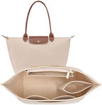 LOUKAYCCI Felt Purse Organizer Insert for Longchamp Le Pliage M Handbag Insert (Medium Beige) by LOUKAYCCIPREMIUMBRAND