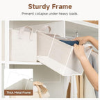 StorageWorks Fabric Storage Bins, Linen Closet Organizers, Beige, 2-Pack - Image 5