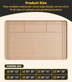 Under Sink Mats for Kitchen Waterproof 34"x22",Khaki - Image 5