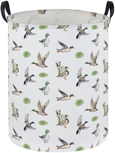 Essme Kids Laundry Basket,Duck Hamper Collapsible Waterproof Storage Bin for Home Decor,Gift Baskets(Green Duck) by ESSME