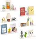 Dooiclear 6 Pack Floating Shelves for Wall, 15" Clear Floating Wall Shelf by Dooiclear