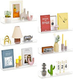 Dooiclear 6 Pack Floating Shelves for Wall, 15" Clear Floating Wall Shelf by Dooiclear