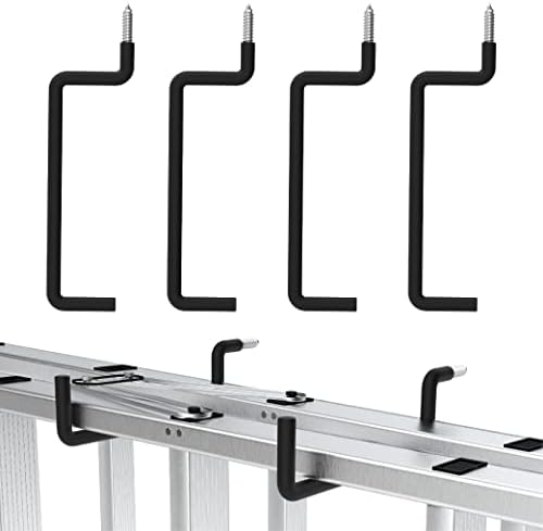 HUHOLE 4 Pack 8.46 Inch Screw in Ladder Hooks for Garage Wall by HUHOLE