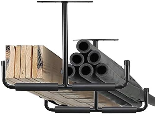 Overhead Garage Storage Hooks, Heavy Duty Ceiling Mount Rack, 4 Pack Black - Image 2