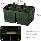 Plastic Shower Caddy, Portable Shower Basket with Handle, Dark Green - Image 3