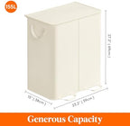 Lifewit Double Laundry Hamper with Lid, Removable Laundry Bags, Ivory White - Image 5