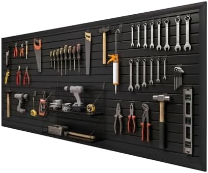 Duzzy Slatwall Panel, 4' H x 8' W PVC Slat Wall Paneling for Garage Storage by Duzzy