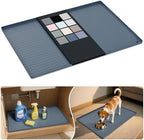 URMONA Waterproof Silicone Under Sink Mat 31'' x 22'' Shelf Liner for Kitchen and Bathroom, Cabinet and Counter Protector, Storage and Organizers, Litter Mat, Pet Cat Puppy Essentials(Dark Grey) by URMONA